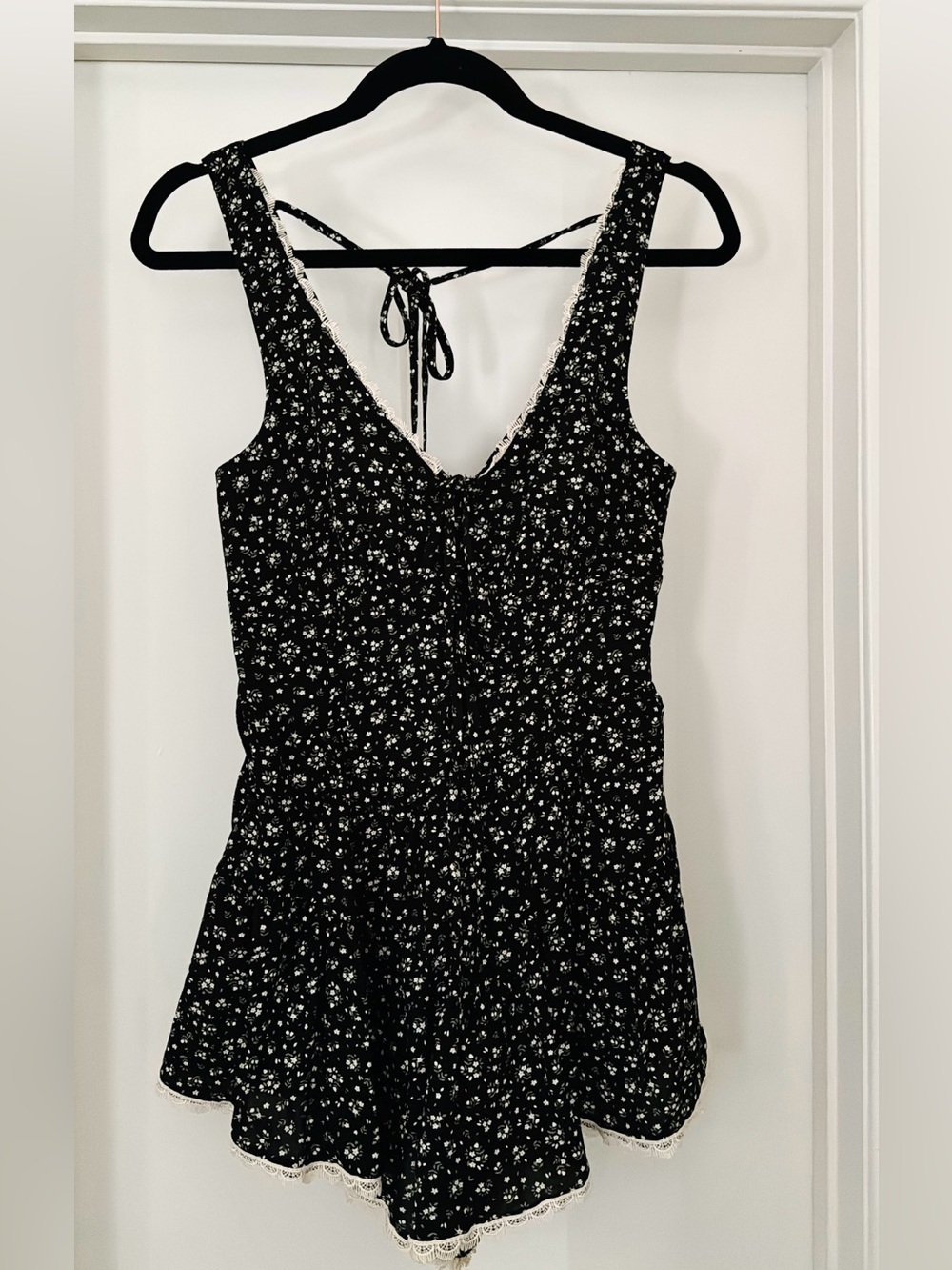 Francesca's Black Floral Romper